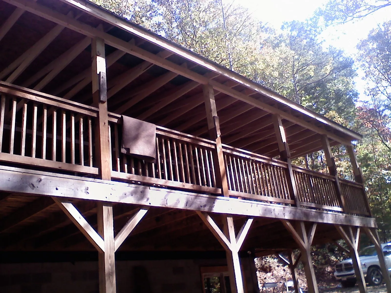 Timber framing under a new elevated porch and deck — Roof Leak Repair in Stanfordville by Roofing Brothers